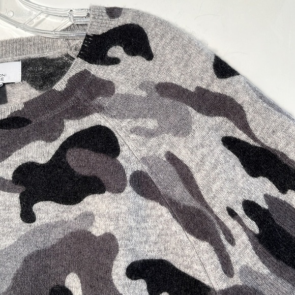 MAGASCHONI CASHMERE Grey/Black Camouflage City-Chic Casual Raglan SLV Sweater L - Picture 4 of 16